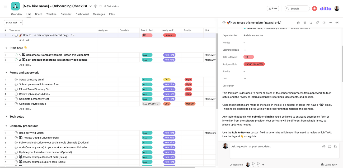 New hire onboarding checklist [template]